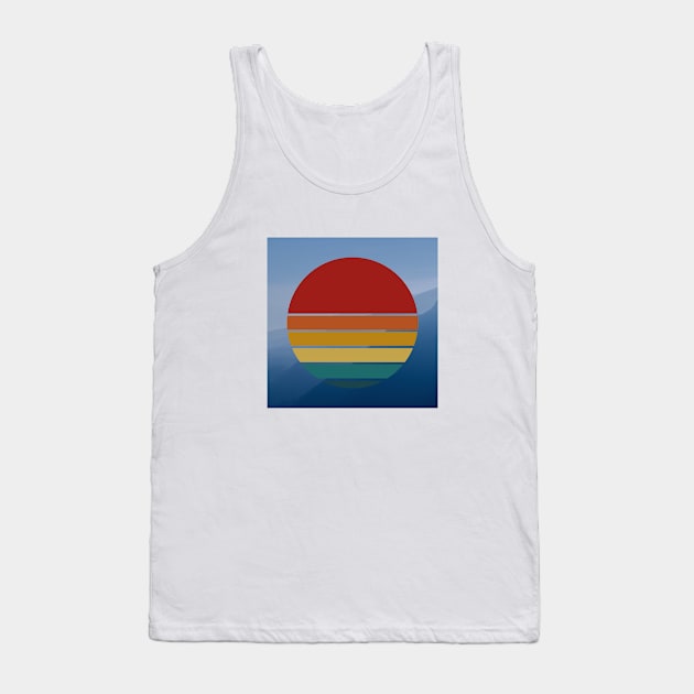 Rainbow Sunset in Mountains Tank Top by livmilano